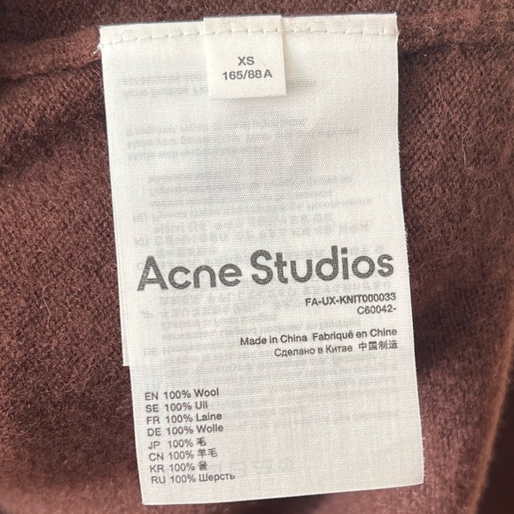 Acne Studios Kalon Face Patch Wool Sweater in Dark Brown - Picture 6 of 10